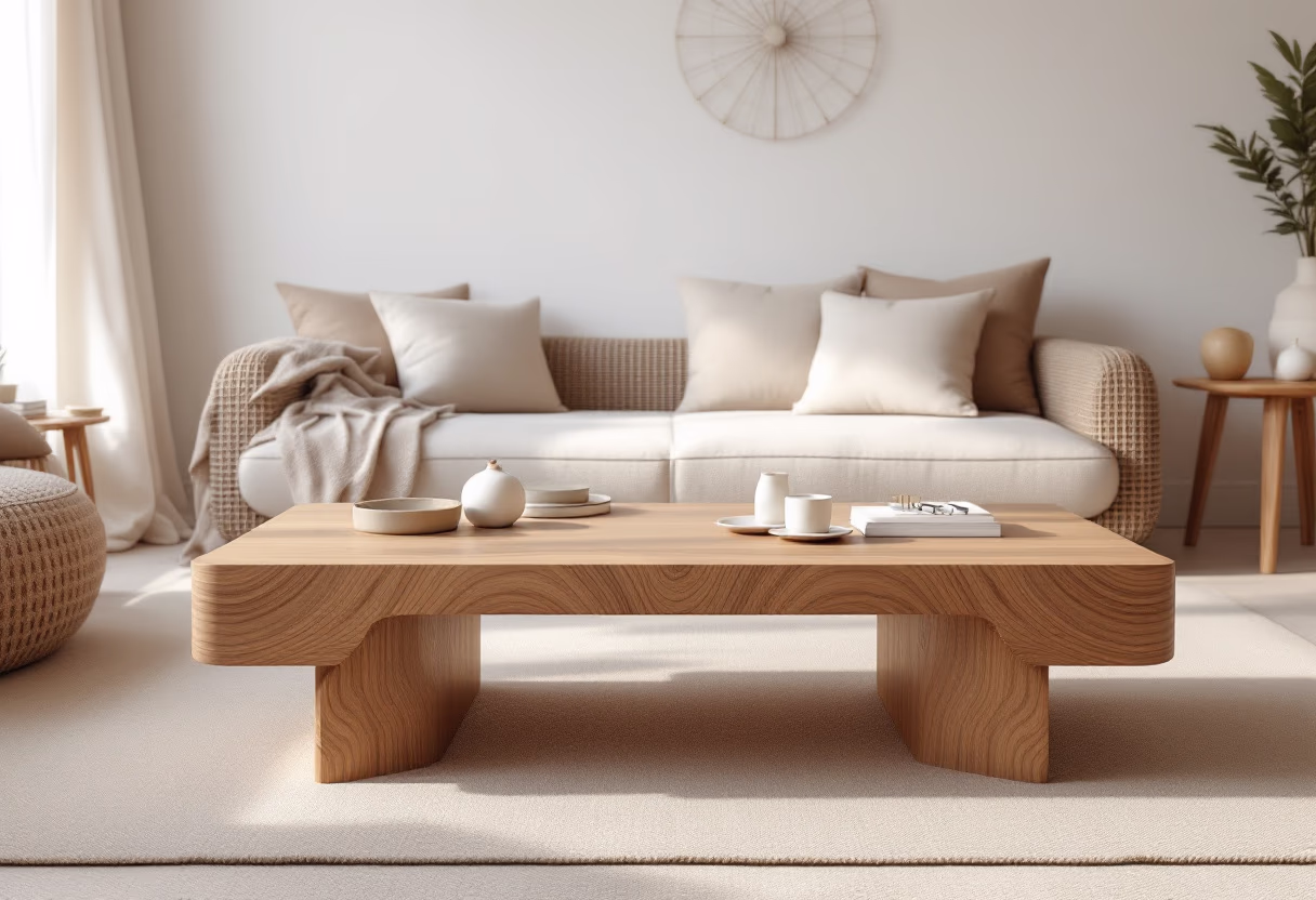 Comfortable and cozy sofa with tea table
